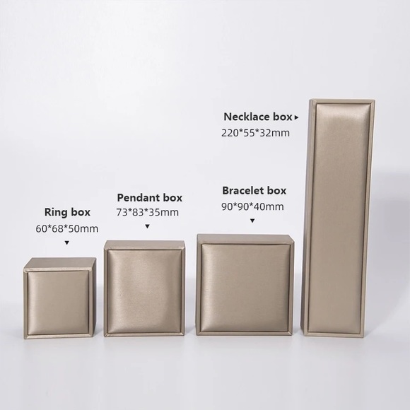 Luxury Champagne Leather Jewelry Storage Box Set - Picture 4 of 4